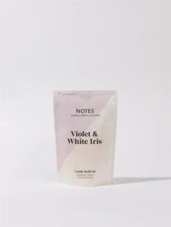 Notes Sustainable Candle System, Candle Refill Kit, Violet & White Iris