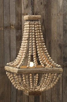 Metal Chandelier With Wood Beads (Pick Up Only)