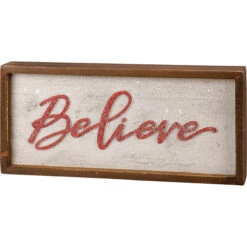 "Believe" Inset Box Sign