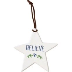 "Joy", "Believe" And "Peace" Christmas Ornament, 3 Style Options -Home Decor Shop 111040 42