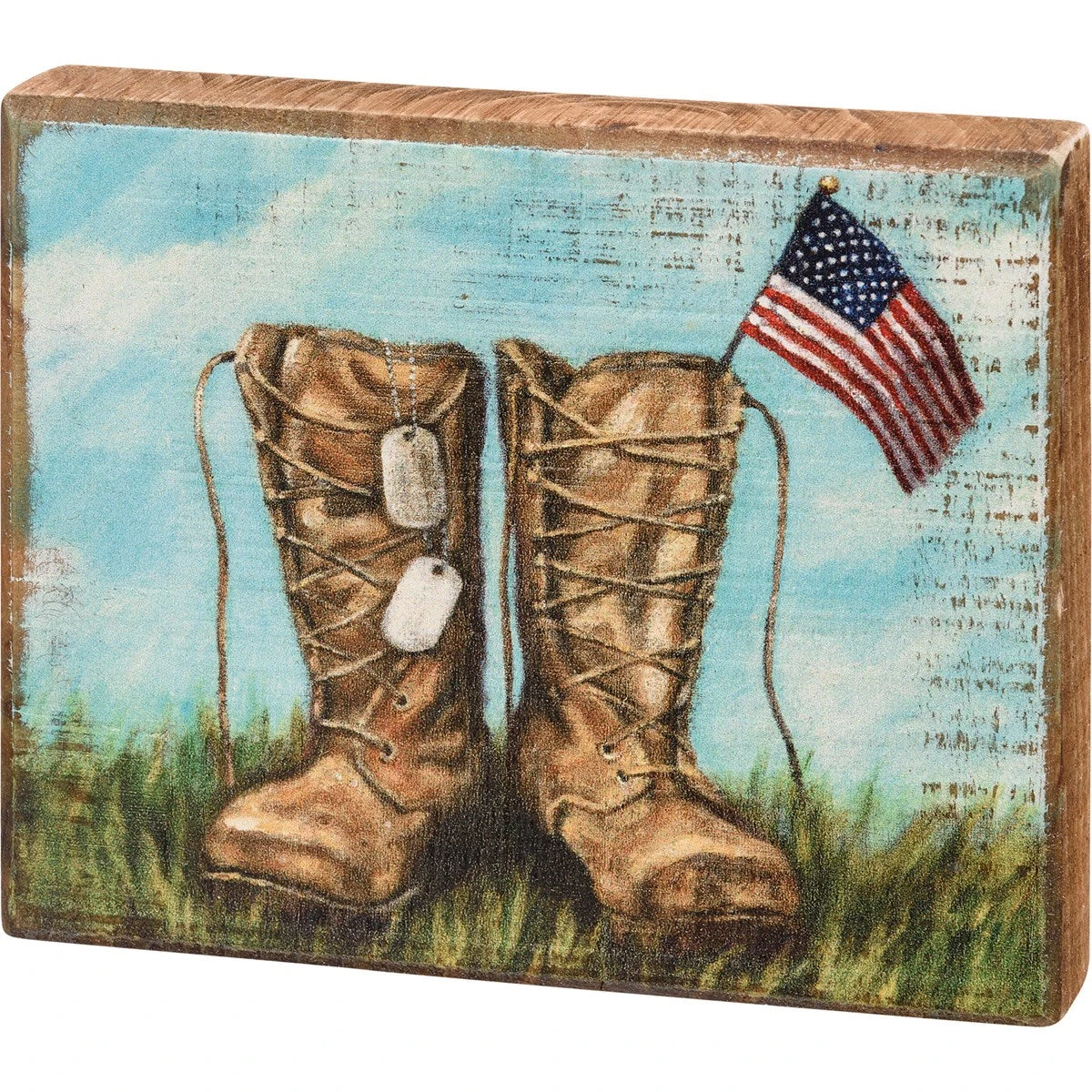 Boots & Dog Tags Block Sign 1 Boots & Dog Tags Block Sign