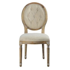Meg Tufted Side Chair, French Linen (Pick Up Only)