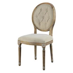 Meg Tufted Side Chair, French Linen (Pick Up Only) -Home Decor Shop 11603 lg