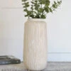 Vertical Stripe Pattern Textured Vase, 13"
