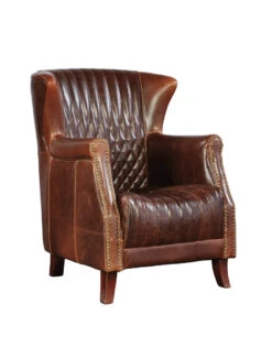 Paris Flea Market Leather Wing Chair (Pick Up Only)