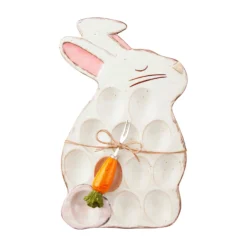 Bunny Rabbit Deviled Egg Tray 2-Piece Set By Mud Pie (Pick Up Only)