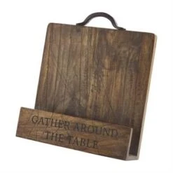 "Gather Around The Table" Wood Cookbook Holder By Mud Pie