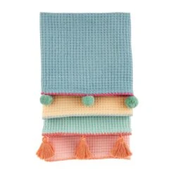 Colorful Towel Set, Pink By Mud Pie