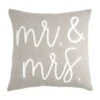 "Mr & Mrs" Dhurrie Boucle Throw Pillow By Mud Pie