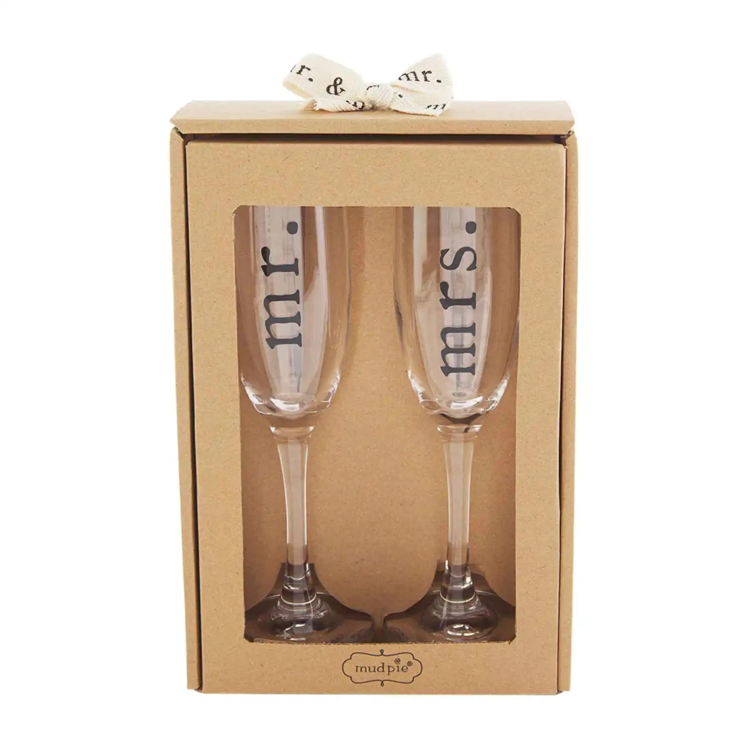 "Mr & Mrs" Champagne Flute Glass Set By Mud Pie (Pick Up Only) 1 "Mr & Mrs" Champagne Flute Glass Set By Mud Pie (Pick Up Only)