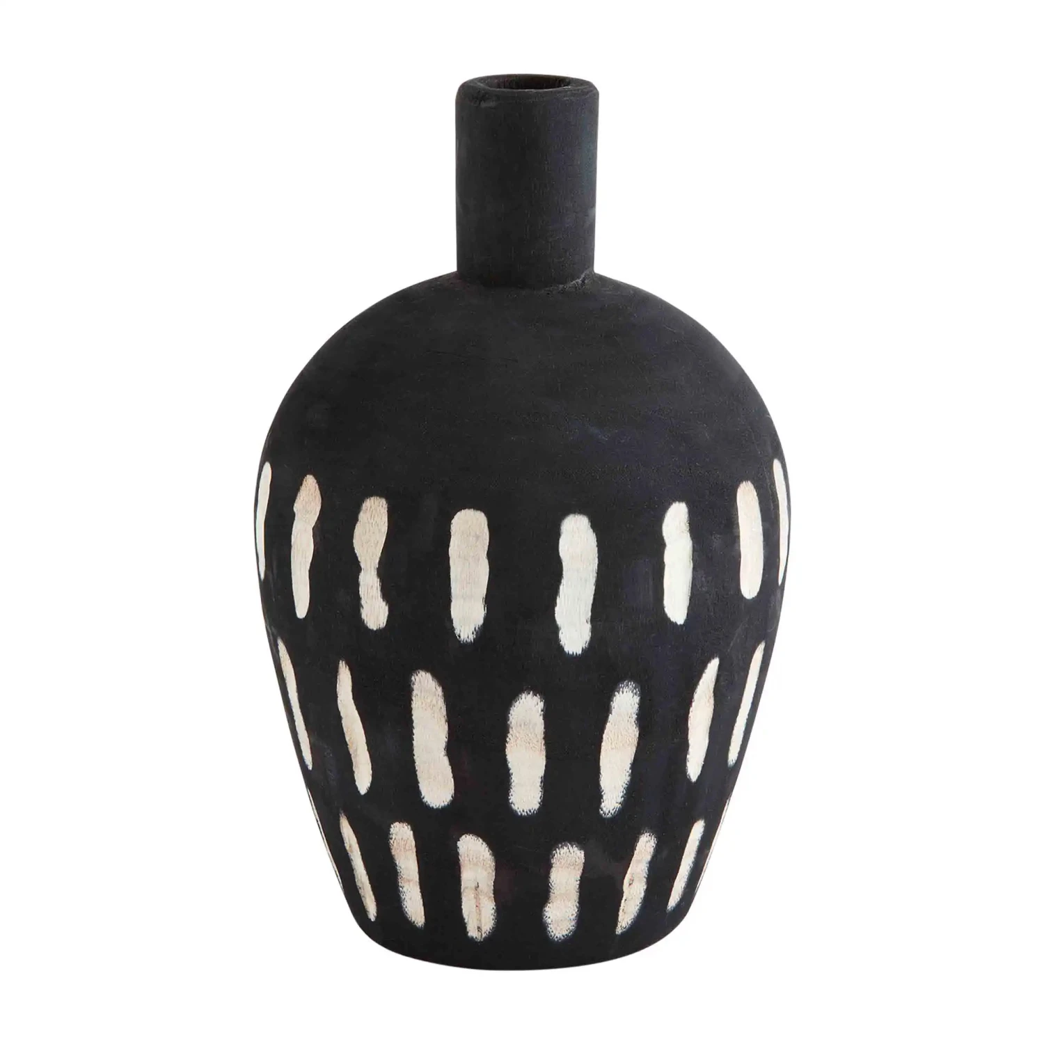 Small Paulownia Wood Black Carved Pot Vase By Mud Pie (Pick Up Only) 1 Small Paulownia Wood Black Carved Pot Vase By Mud Pie (Pick Up Only)