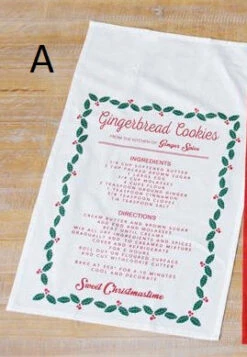 Christmas Recipe Kitchen Dish Towel, 3 Style Options -Home Decor Shop 7FA12882a