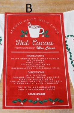 Christmas Recipe Kitchen Dish Towel, 3 Style Options -Home Decor Shop 7FA12882ab