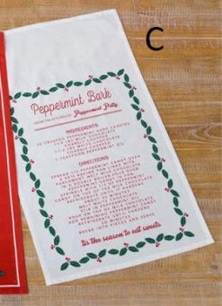 Christmas Recipe Kitchen Dish Towel, 3 Style Options -Home Decor Shop 7FA12882abc