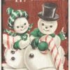 Mr & Mrs Snowman Wood Wall Hanging