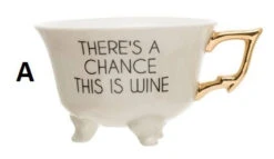 Bar Saying Stoneware Footed Teacup With Gold Electroplating, Black & White, 6 Style Options -Home Decor Shop A 8ff7e2c2 489c 4883 a665 d6134f38d8e8