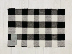 Black & White Buffalo Plaid Check Base Door Mat