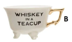 Bar Saying Stoneware Footed Teacup With Gold Electroplating, Black & White, 6 Style Options -Home Decor Shop B 4bce30bb c4b8 4651 b65c 4bd536bbac8a