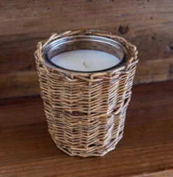 French Willow Wrapped Glass Candle, Grand Magnolia Scent By Porch View Home