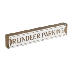 "Reindeer Parking" Wood Block Sign