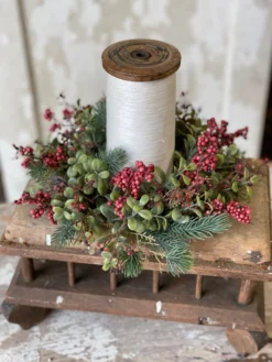 Laden Berry Candle Ring, Red, 10"