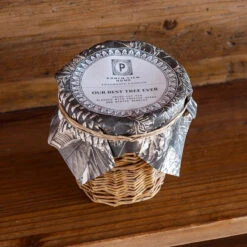 French Willow Wrapped Glass Candle, Our Best Tree Ever Scent By Porch View Home