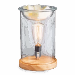 Wood & Glass Vintage Style Bulb Illumination Fragrance Wax Melt Warmer By Candle Warmers Etc -Home Decor Shop PRODUCTIMAGE4209MAR