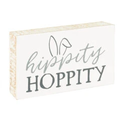 "hippity HOPPITY" Wood Block Sign