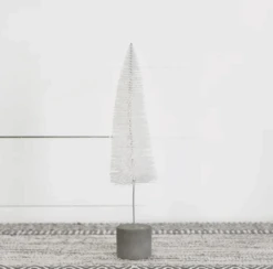 Bottle Brush Tree, White, 14.2"