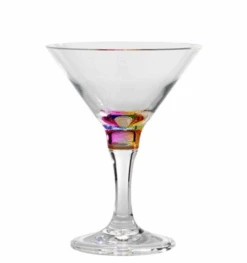 Jewel Martini Glass, Rainbow, 9 Ounce