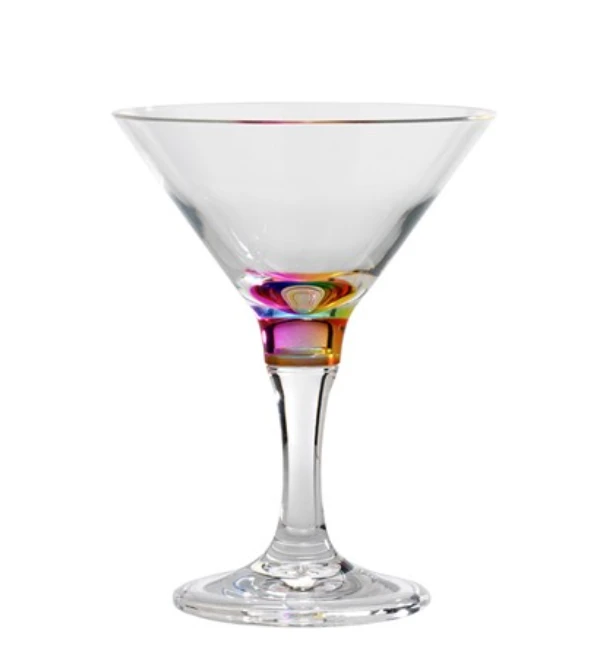 Jewel Martini Glass, Rainbow, 9 Ounce 1 Jewel Martini Glass, Rainbow, 9 Ounce