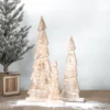 Carved Wood Icicle Christmas Holiday Tree, 3 Size Options