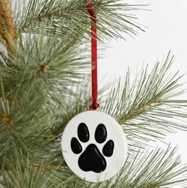 Ceramic Dog Paw Christmas Ornament 1 Ceramic Dog Paw Christmas Ornament