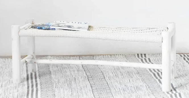 Woven Top Wood Bench (Pick Up Only) 1 Woven Top Wood Bench (Pick Up Only)