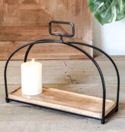 Wood & Metal Table Top Display With Handle