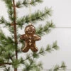 Gingerbread Man Glass Ornament