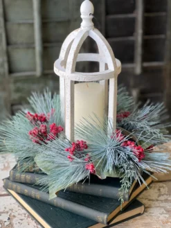 Icy Cinnabar Pine Candle Ring, 13" 8 Icy Cinnabar Pine Candle Ring, 13" -Home Decor Shop XBR80133 scaled