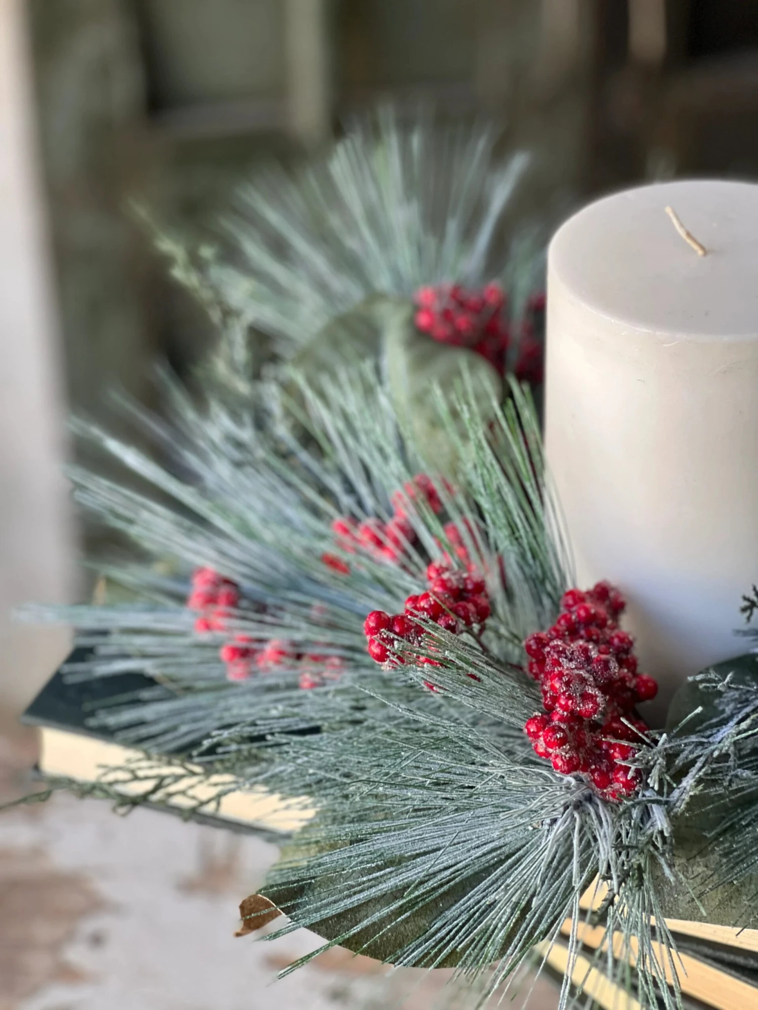 Icy Cinnabar Pine Candle Ring, 13" 2 Icy Cinnabar Pine Candle Ring, 13" - Image 2