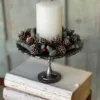 Icy Berries & Mini Pinecone Candle Ring, 3"