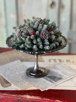 Icy Mini Pinecone With Berry Half Sphere, 7” 9 Icy Mini Pinecone With Berry Half Sphere, 7” -Home Decor Shop XG816712 scaled