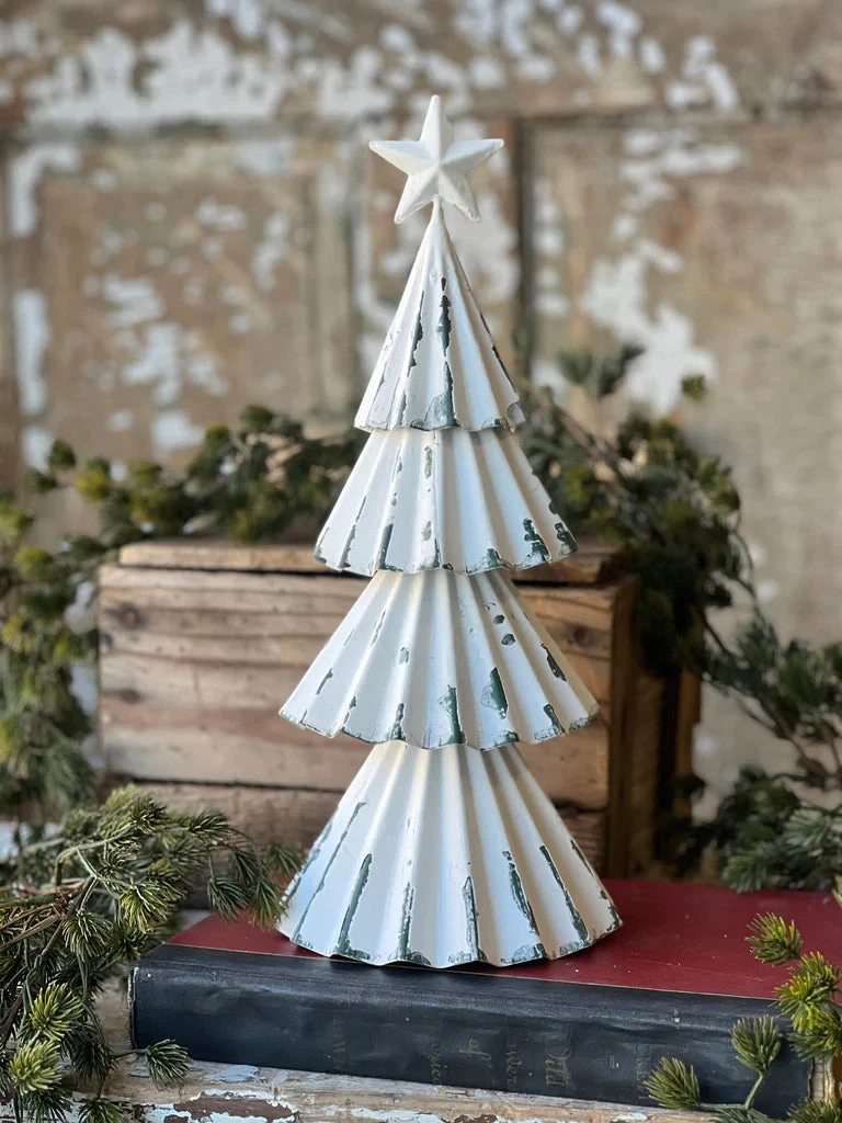 Metal Skirted Snow Tree, 2 Size Options (Pick Up Only) 3 Metal Skirted Snow Tree, 2 Size Options (Pick Up Only) - Image 3