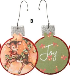 Retro-Inspired Deer Fawn Double Sided Christmas Ornament, 3 Style Options -Home Decor Shop b f0fcb92c e259 466c 9574 623dd846bbfc