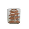Glass Candle Holder With Embedded Natural Neem Leaves
