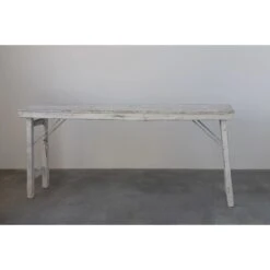 Reclaimed Wood Folding Table, Whitewashed (Pick Up Only)