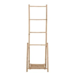 Decorative Bamboo Folding Ladder With Bottom Shelf, Natural (Pick Up Only)