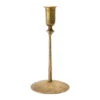 Hand-Forged Hammered Iron Taper Holder, Antique Brass Finish