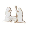 Christmas Manger Scene Wood Cutout, Natural & White