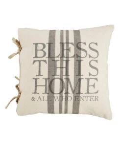 “Bless This Home & All Who Enter” Pillow By Mud Pie