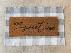 Gray Buffalo Plaid Check Base Door Mat
