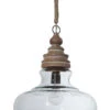 Glass & Mango Wood Pendant Light (Pick Up Only)